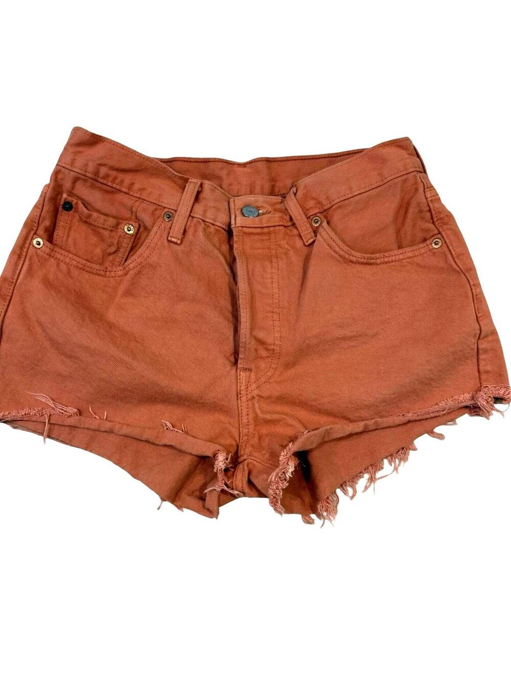 Levi's Orange Button Fly Denim Cut-off Shorts - Size M